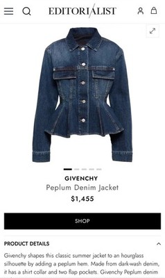Givenchy Denim Jacket Blazer. Size s. Soft Denim. Great Condition.