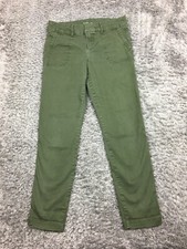 Old Navy Pixie Ankle Pants Womens Size 2 Green Twill Utility Pockets
