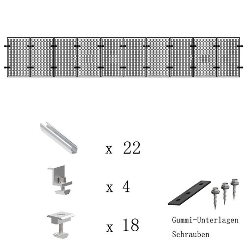 Supporto 20 cm pannello solare lamiera trapezoidale tetto piano montaggio fotovoltaico guida di fissaggio - Foto 16 di 18