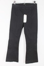 NWT Helmut Lang 28 Black Coated Crop Flare Seamed Pull On Legging Pants