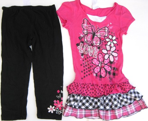 Used Girls Lot of 3: Knitworks Tunic top(M), Crop Leggings(L),Self Esteem top(L) - Picture 2 of 6