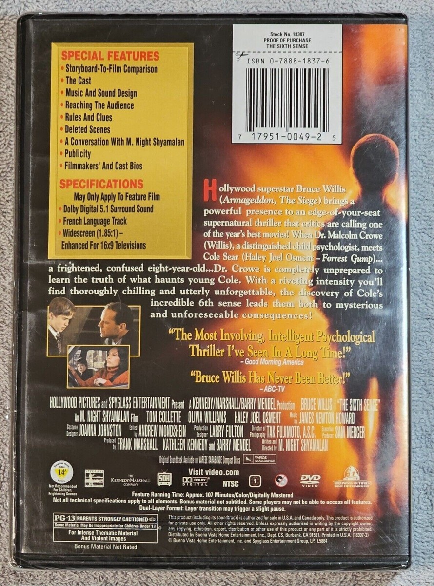 The Sixth Sense Thriller See Dead People Bruce Willis Movie
