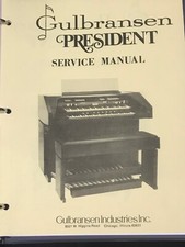 Gulbransen Organ Model 2134 President Service Manual Supplement