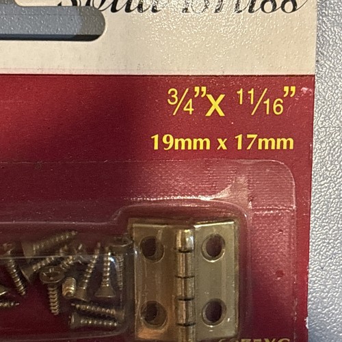 Brainerd Solid Brass 3/4"x 11/16" Pair Butt Hinge - Picture 2 of 2