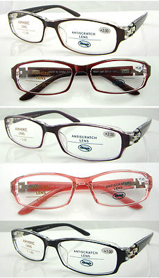 Hochwertige ausgefallene Damen Lesebrille Metall detaillierte Arme Damen Design L336