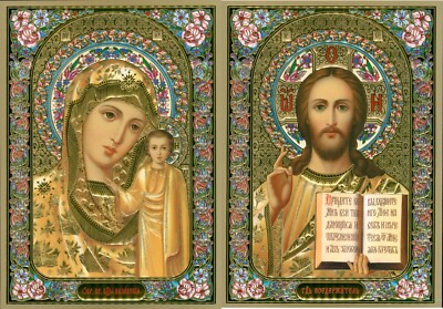 Paar große Hochzeit christliche russisch-orthodoxe Ikonen Пара Болшая Свадебных Икон 