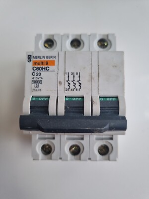 Merlin Gerin multi9 MCB 20 Amp dreipolig 3 Phasen Schutzschalter TypC C60HC 25674 