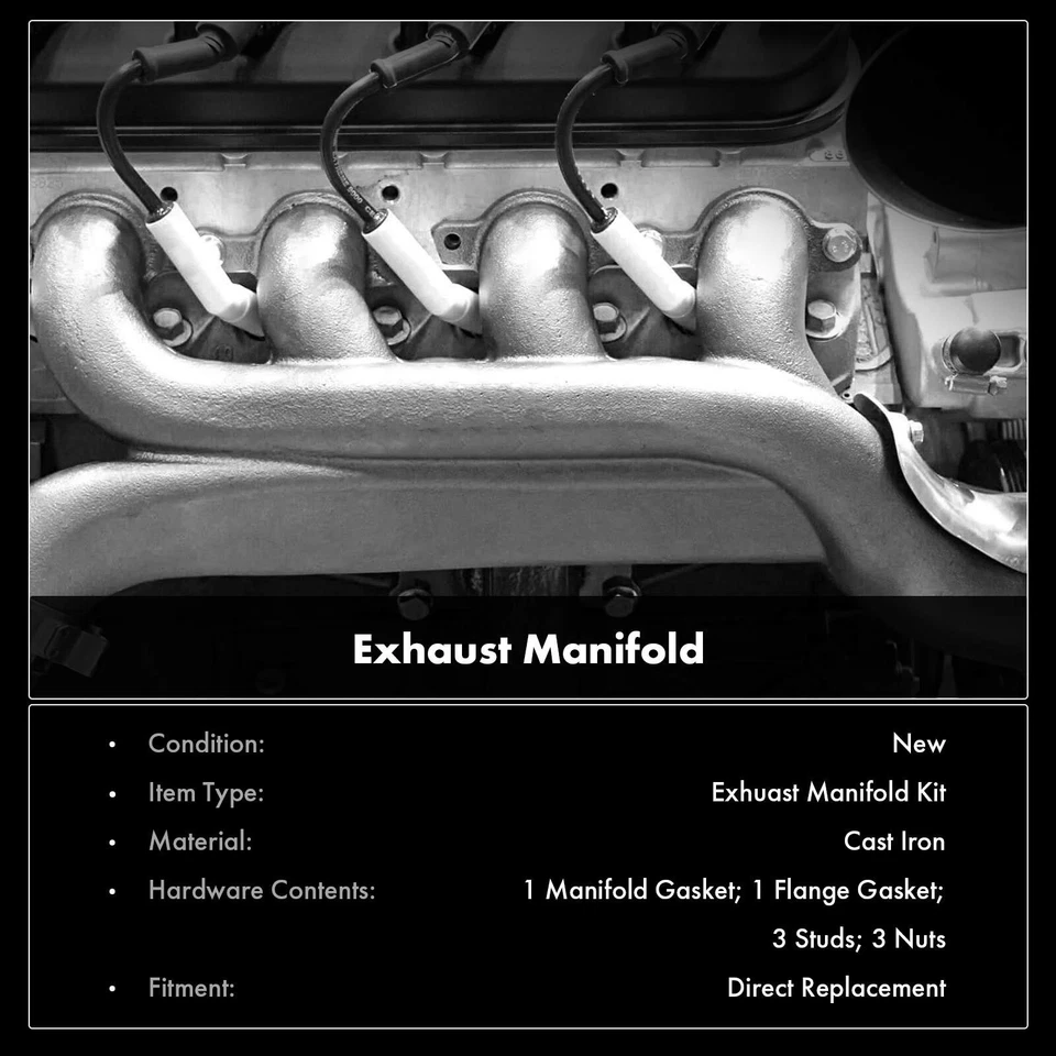 Exhaust Manifold with Gasket for Chevy P30 96-99 GMC P3500 Workhorse Isuzu Left - Image 2 of 4