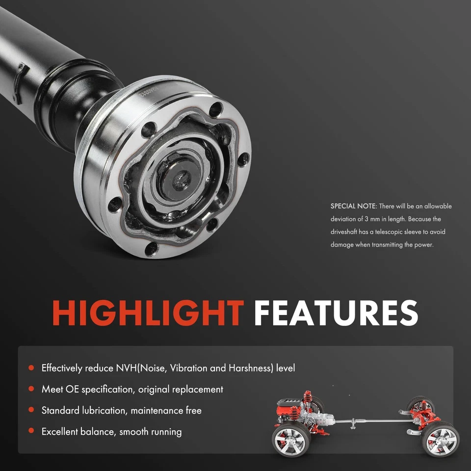 Conjunto de eje de transmisión trasero para Audi A8 Quattro 2001-2003 transmisión automática Foto 4 de 4