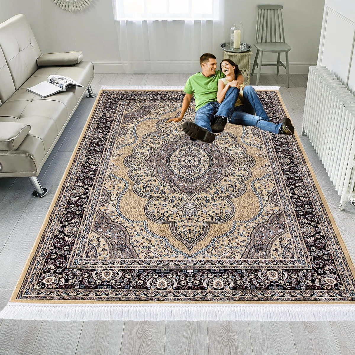 Non Slip Traditional Large Rugs Hallway Rug Runner Bedroom Living