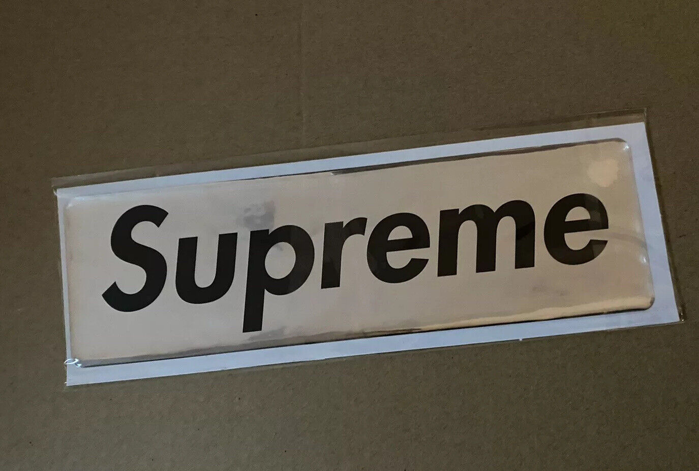 Supreme Plastic Box Logo Sticker FW17 Silver eBay