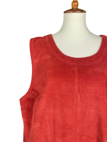 Woman Within Corduroy Jumper Dress Women Size 1X Rust Orange Modest Cotton Boho - Picture 3 of 10