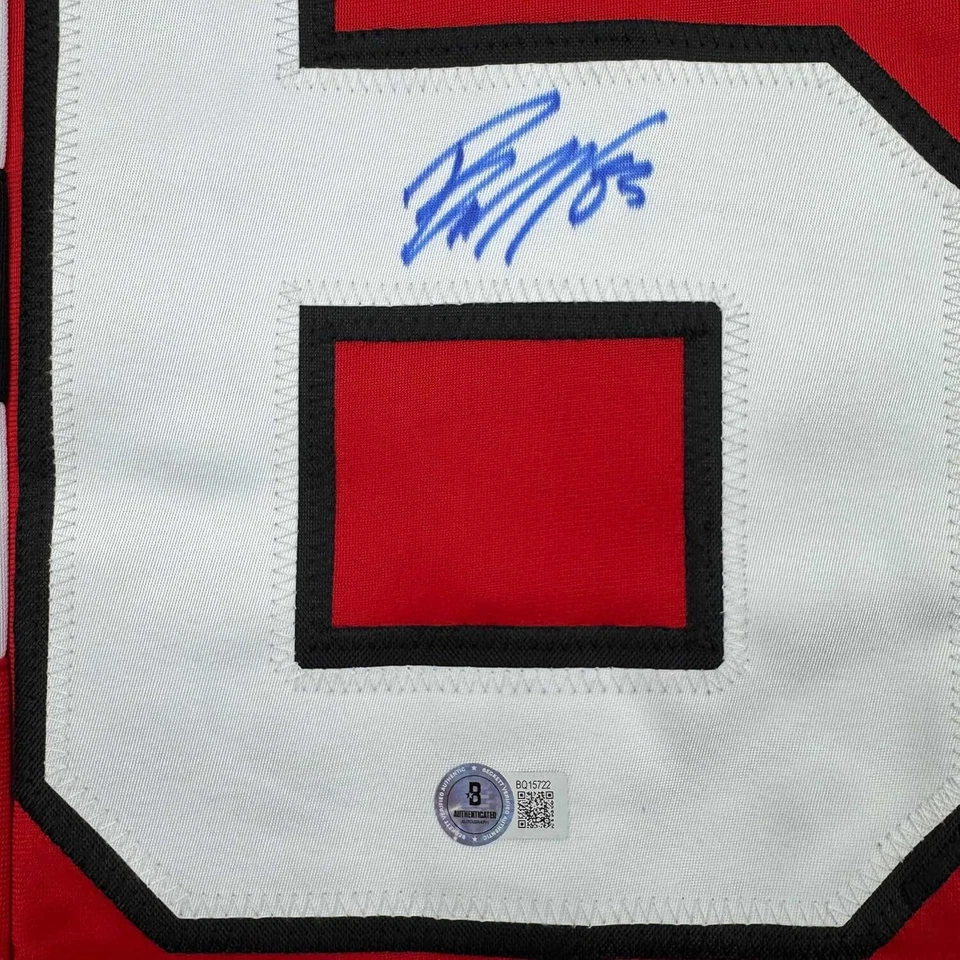 Framed Autographed/Signed Jesper Bratt 35x39 Red Hockey Jersey Beckett BAS COA - Image 2 of 2