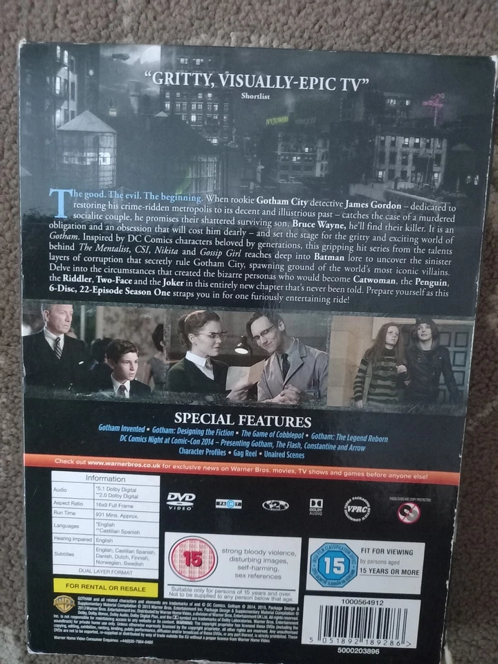 GOTHAM SEASON / SERIES 1 DVD BATMAN SPIN OFF - Image 2 of 2