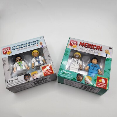 Toy Figures Medical 2 Scientist 2 Heroes Block Tech 4 Miniatures New