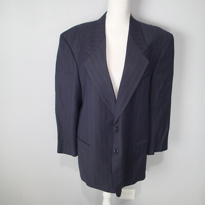 Mani giorgio armani Men's Navy Blue Blazer 44R wool bl stripes