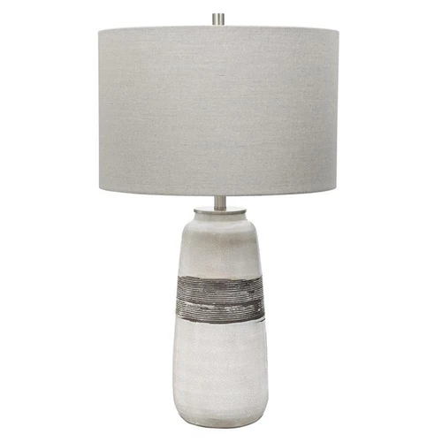 Uttermost Comanche Transitional Ceramic and Steel Table Lamp in White - Picture 4 of 10