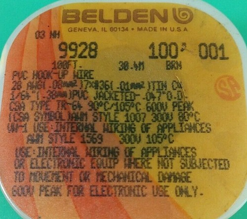 100 FT CABLE DE CONEXIÓN PVC CARGA 9928-010100 7/36 28AWG 300V - Imagen 4 de 4