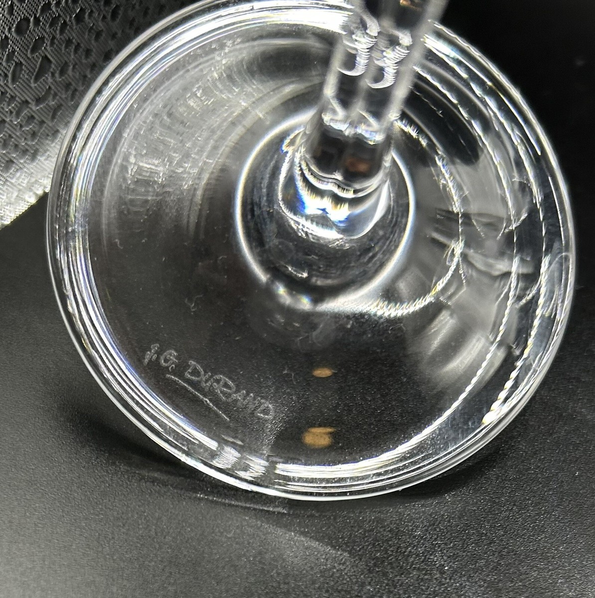 Set Of 4 JG Durand Signed Cristal d'Arques Tulip Crystal Champagne