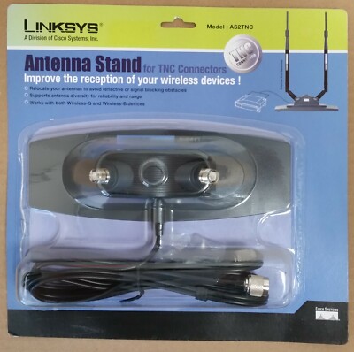 NEW Linksys by Cisco Systems AS2TNC Antenna Stand and Extender for Wireless, TNC