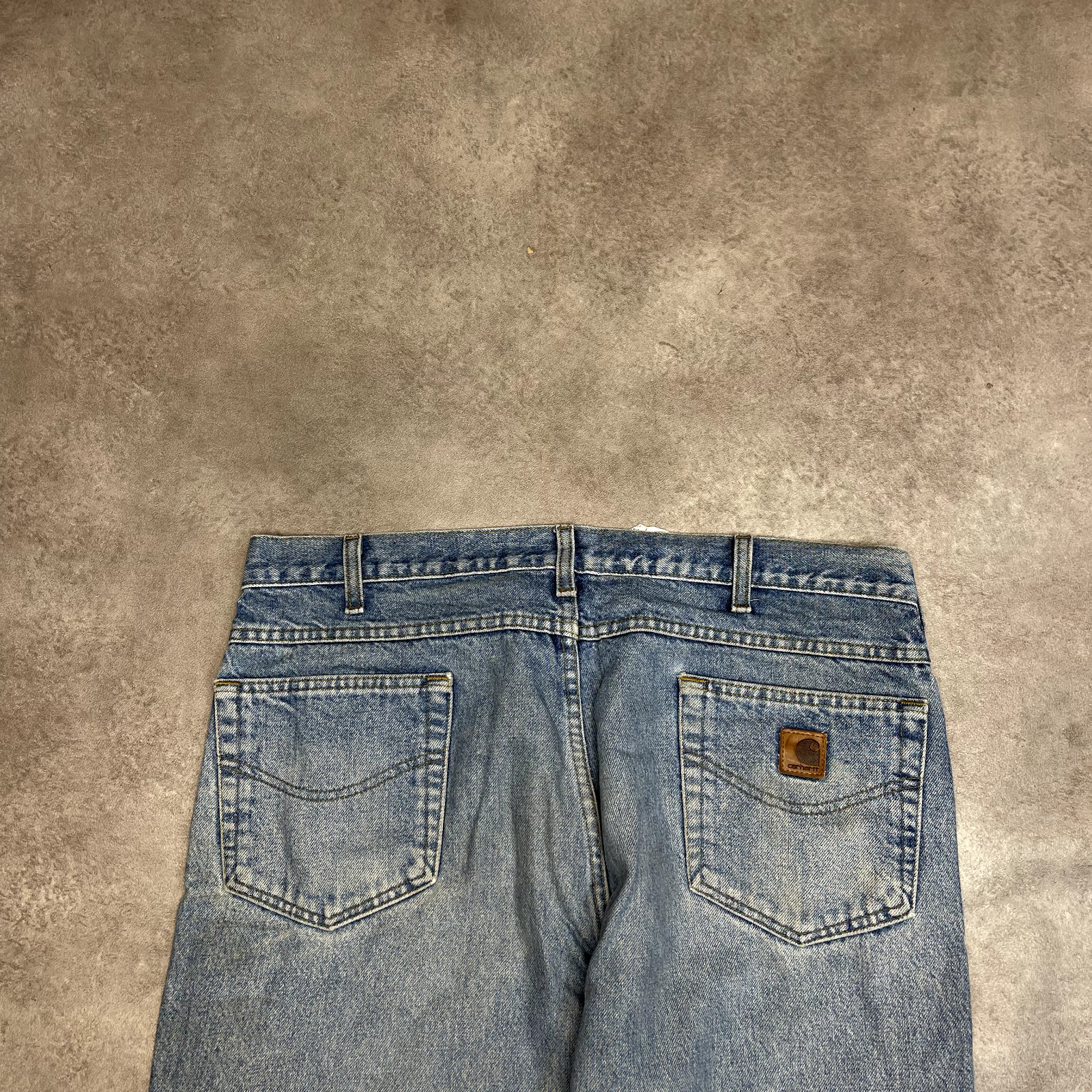 Carhartt Jeans Mens Relaxed Fit Carpenter Denim Workwear Trousers, Blue, 40” image 6