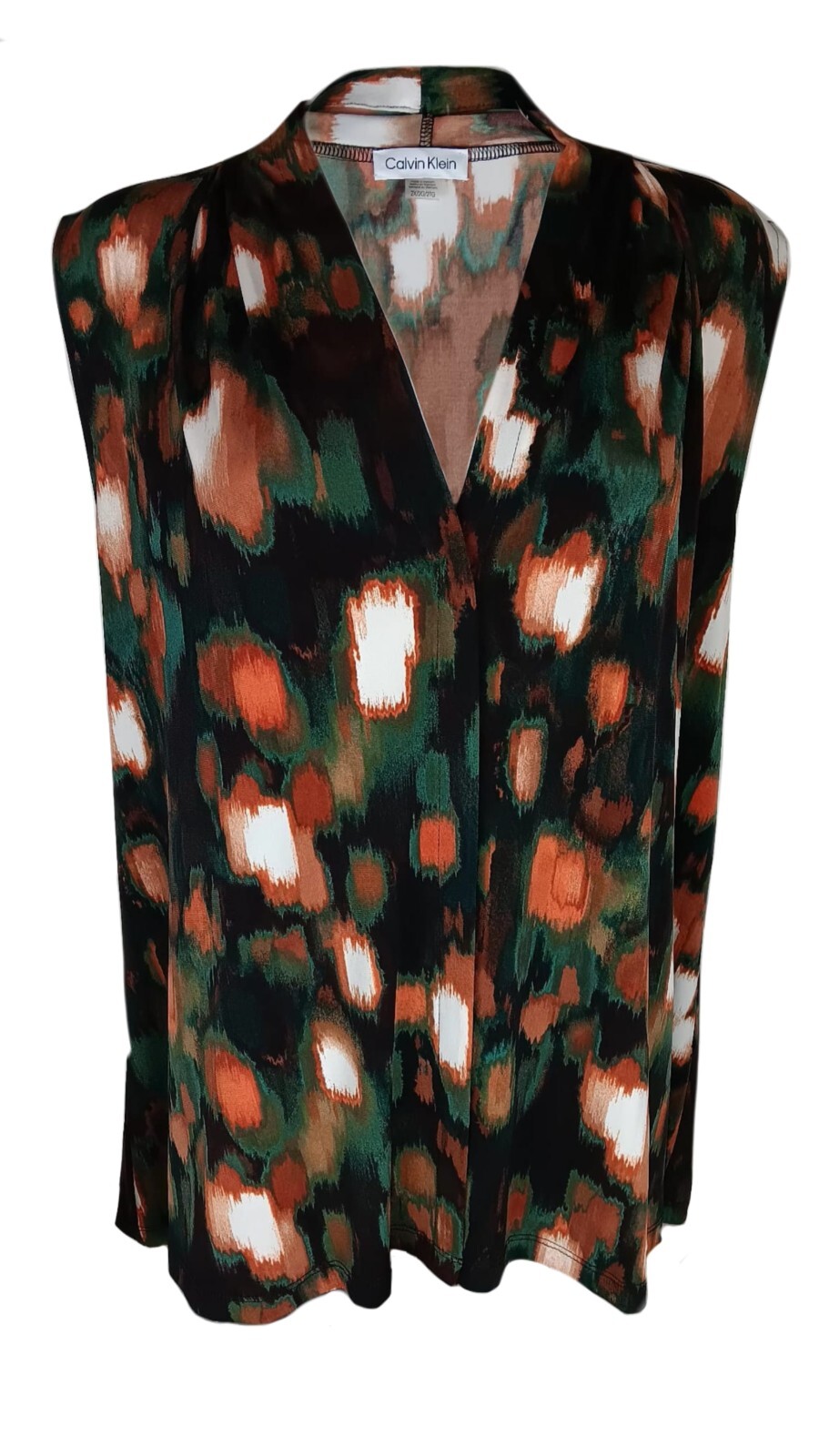 Calvin Klein Women's Plus Size V-Neck Sleeveless Top-2X