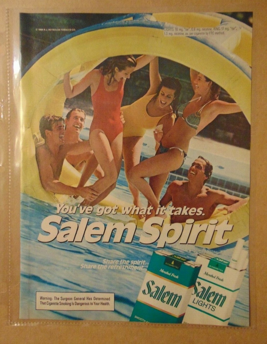 Vintage 80's SALEM Brand Cigarette Smoking Original Print Ad Advertising