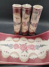 3 ROLLS VINTAGE C & A WALLCOVERINGS HB-3089-B FLOWER ROSE BORDER 5 YDS X 6.75"
