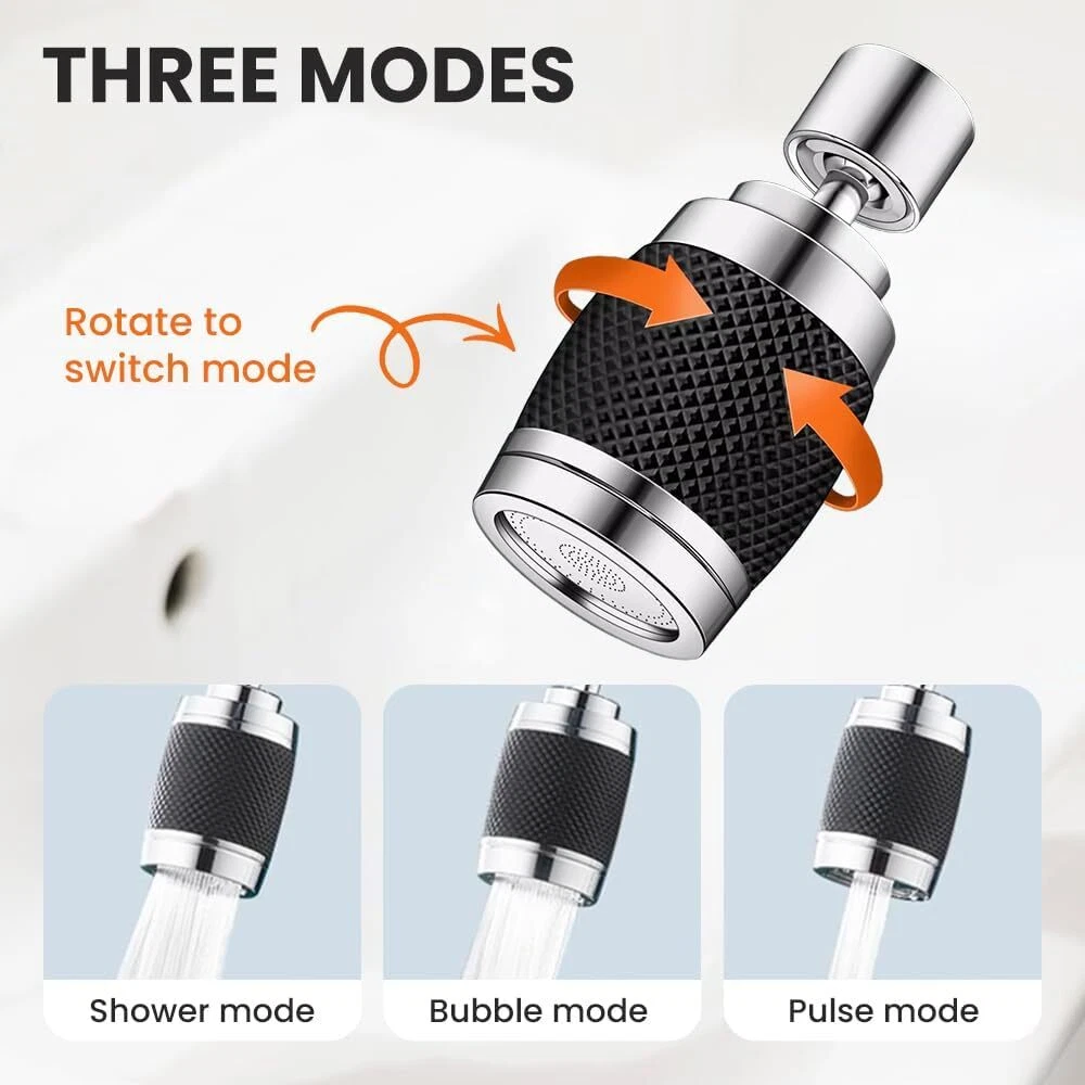 360 Grad schwenkbarer spritzwassergeschützter Wasserhahn Belüfter - 第 3 张/共 9 张