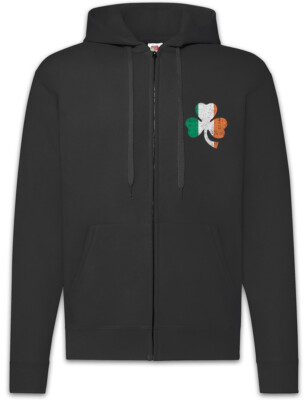 Shamrock Irish Flag Zipper Hoodie Cloverleaf Irland Ireland Kleeblatt Banner