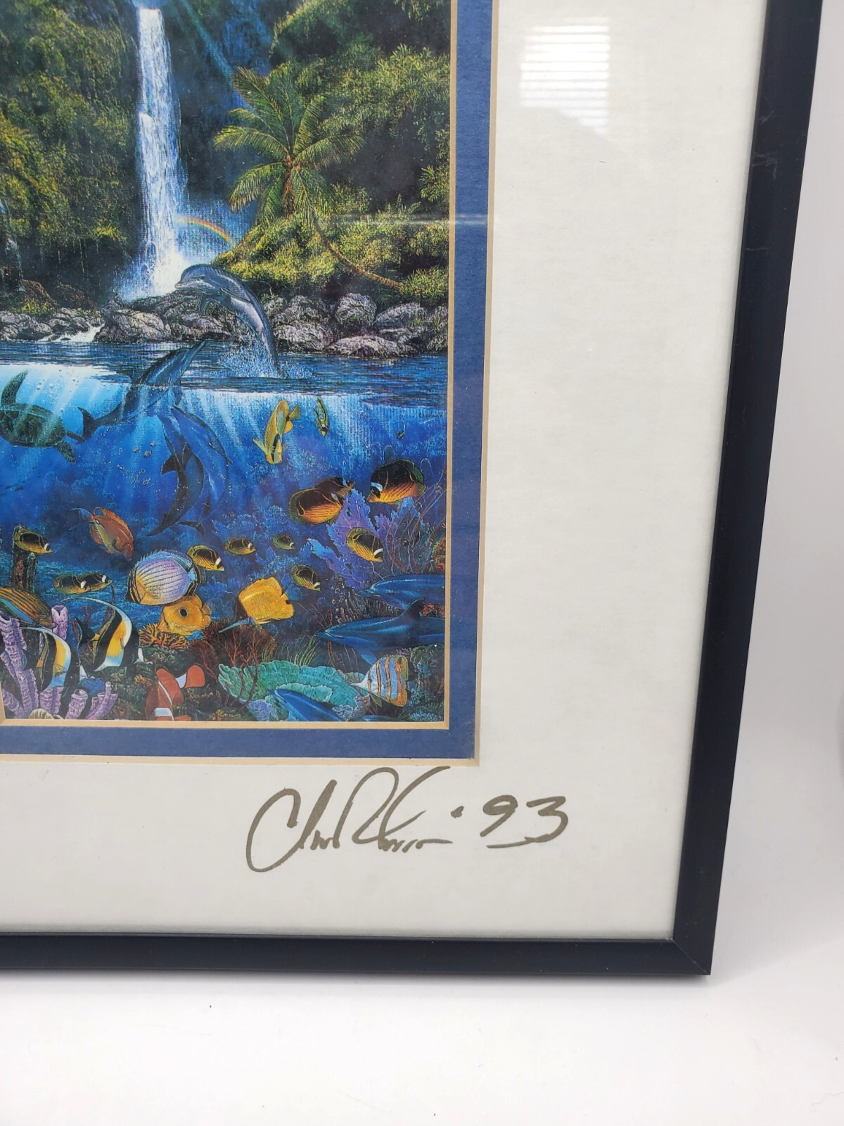 Christian Riese Lassen Eternal Rainbow Sea Matted Framed SIGNED