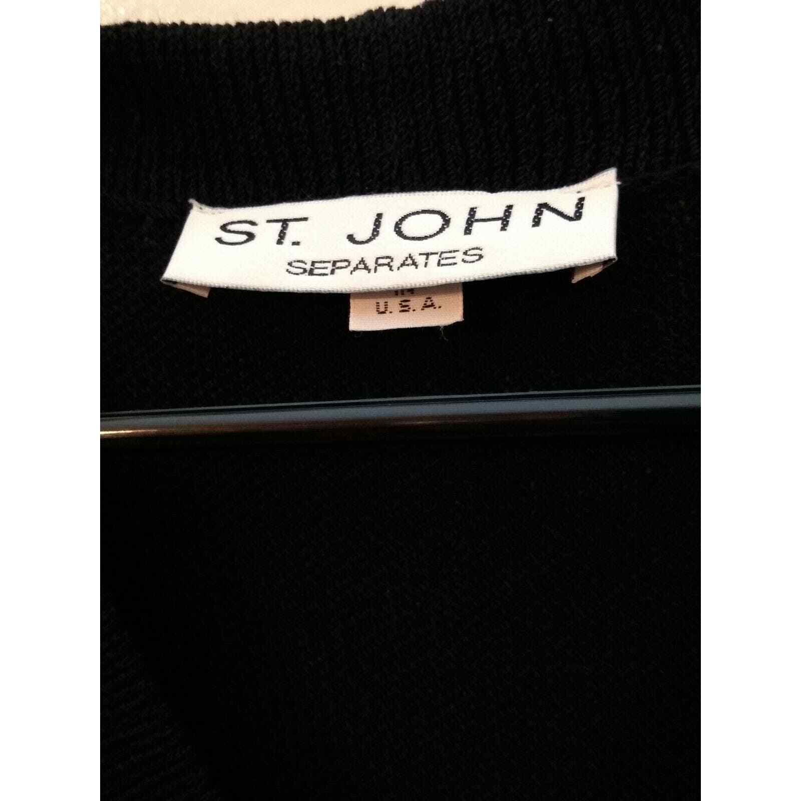St John Separates Basics Women's Med Black Knit S… - image 10
