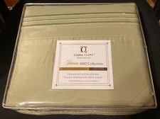 CLARA CLARK DELUXE PREMIER 1800 COLLECTION DEEP POCKET 4 PIECE SET - SAGE GREEN