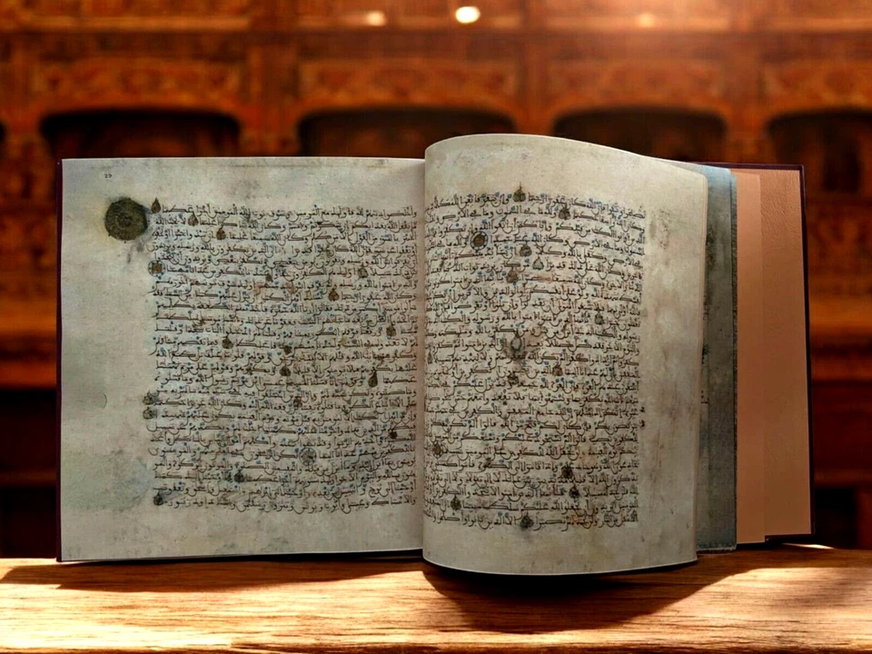 1226 Koran of Seville Manuscript Facsimile Faithful Leatherbound Reproduction Foto 3 de 4