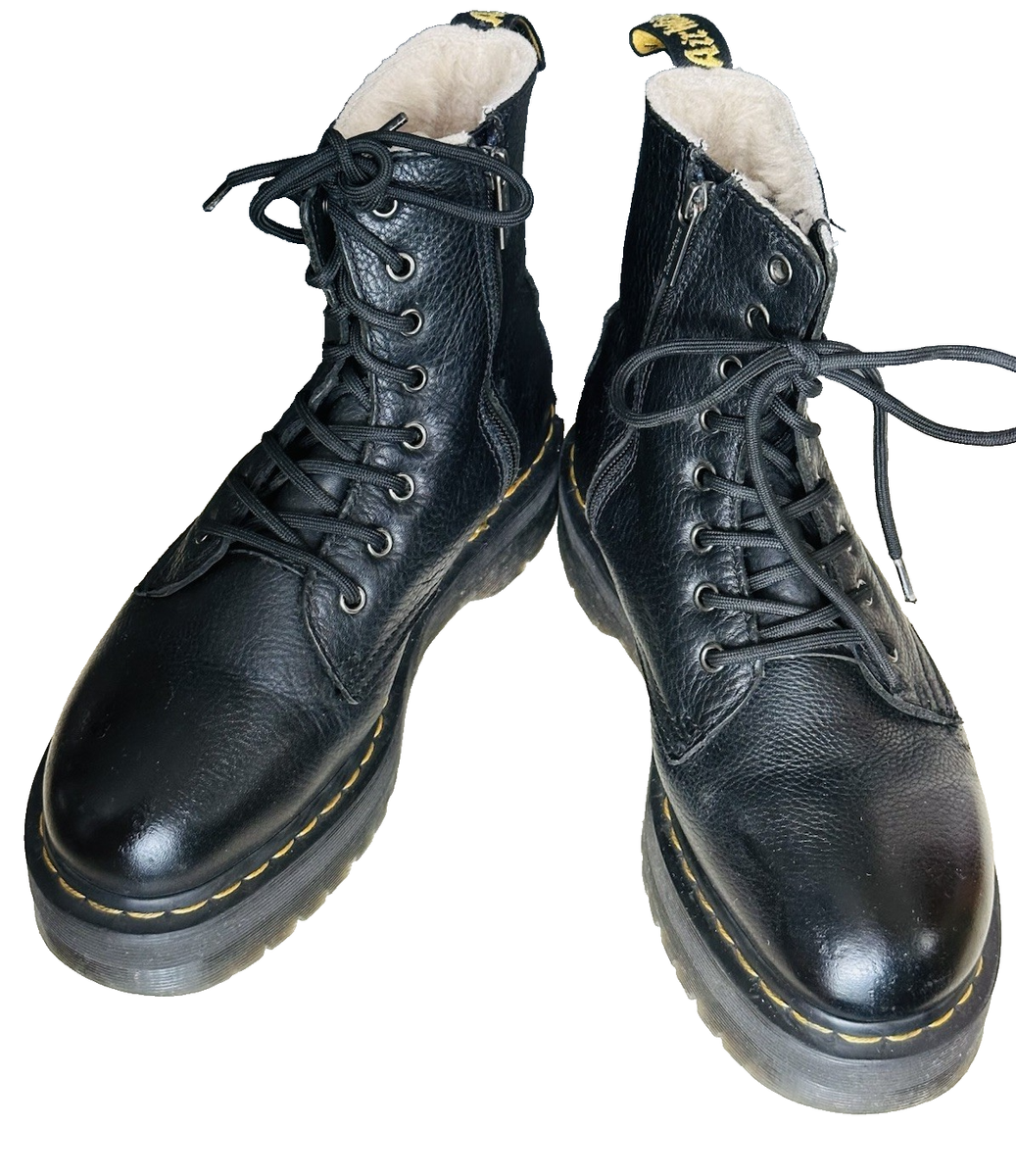 Dr. Martens Jadon FL Faux-Fur Lined Platform Boots Side Zip