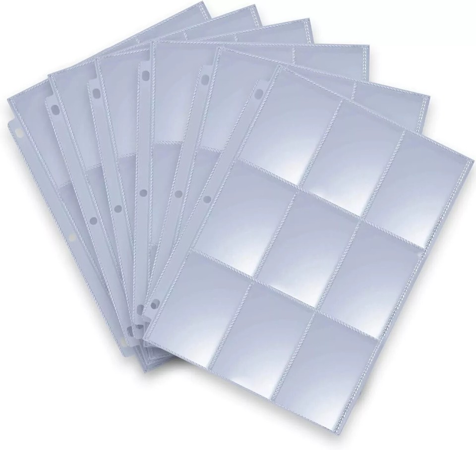 Card Sleeve Pages 540 Pocket - 30 Binder Sheets For Baseball Cards - Fits 3-Ring Binders Card Sleeves Card Sleeve Pages 540 Pocket - 30 Binder Sheets For Baseball Cards - Fits 3-Ring Binders Card Sleeves
