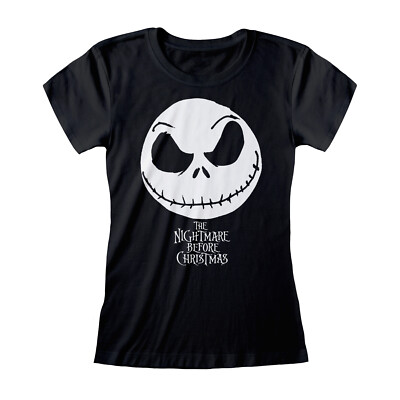 The Nightmare Before Christmas T-Shirt Jack Face Skellington Schädel Logo