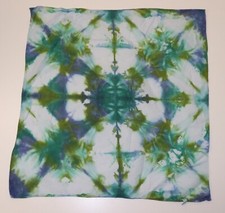 Tie Dye Bandana 21" x 21" Green Window Cave 100 cotton