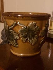 Glazed Ceramic Ivy Leaf Design Planter