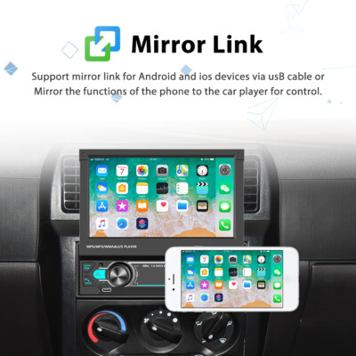 CAMECHO Android 1 Din Autoradio Mit Navi,7 Zoll Flip Out Touchscreen Autoradio Mit WiFi