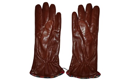 Paul Smith Hauptlinie Damen Braunes Leder Wirbel Paspeliert Handschuh L  Brandneu | eBay.de
