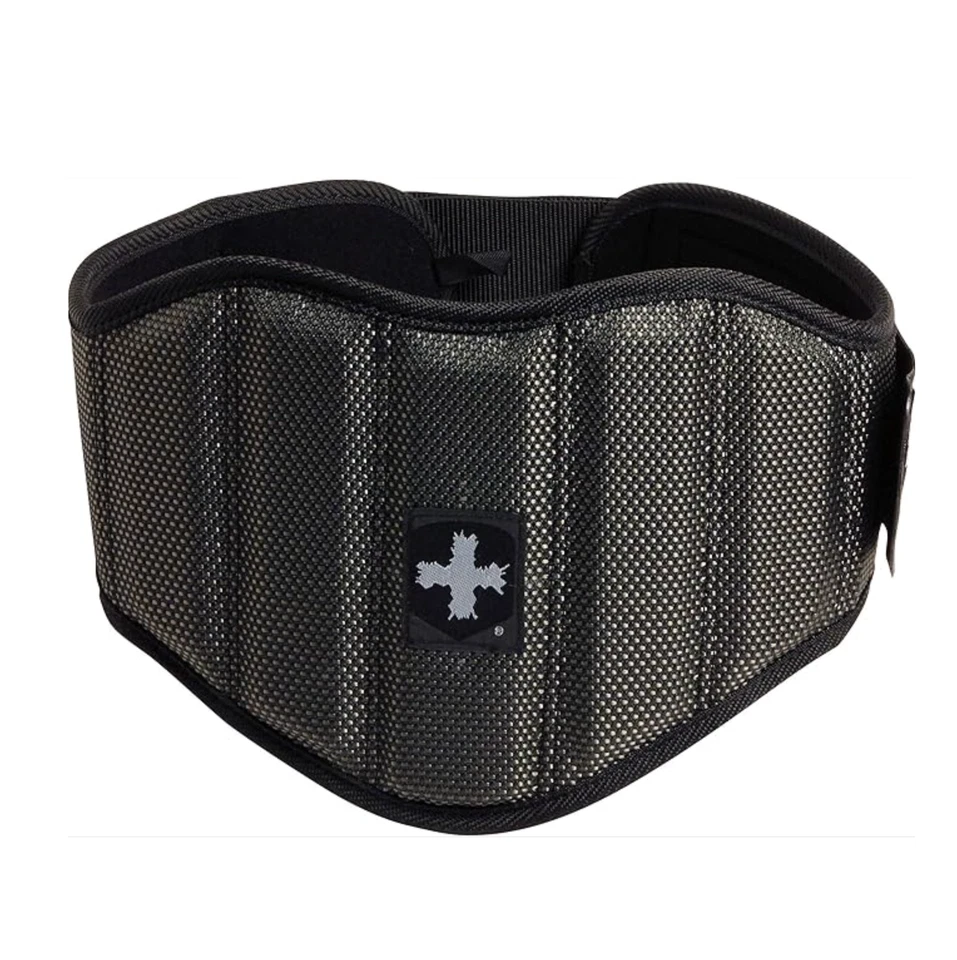 Cinturón de levantamiento de pesas Harbinger para hombre ajuste firme 7,5 pulgadas negro gris contorneado talla M Foto 3 de 4