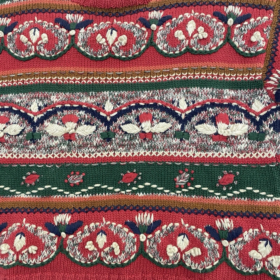 Suéter De Colección Van Heusen Tejido a Mano Texturizado Grueso Tejido Cuello Redondo Para Mujer Mediano Foto 3 de 4