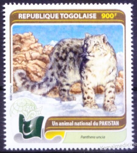 Togo 2016 MNH, National animal of Pakistan - Snow leopard, Flag, Wild  animals | eBay