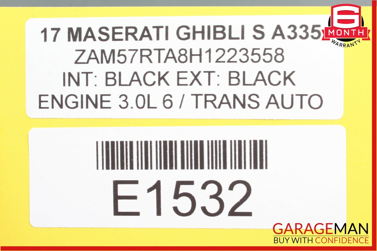 14-18 Maserati Ghibli Rear Right Side Interior Door Panel Cover Assembly Black