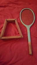 RARE ANTIQUE WRIGHT DITSON THE HUB WOOD TENNIS RACKET TWO TONE STRINGS