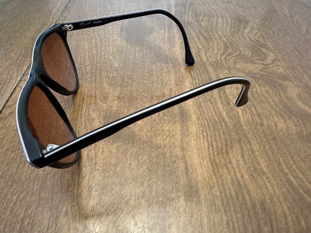 Tura Sunglasses Cat Eye Frames 1960’s Vintage Plastic Black & White W Brown Lens Tura Sunglasses Circa 1950 - 1960 #vintagesunglasses  main image 2