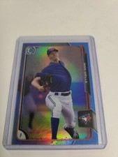 2015 BOWMAN PROSPECT CHROME NICK WELLS BLUE REFRACTOR PARALLEL 05/10