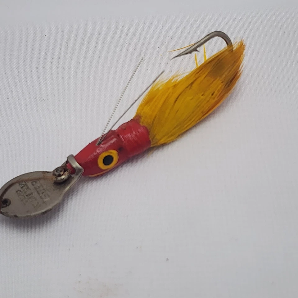 Lote de 2 señuelos emplumados vintage Weezel Bait Company The Weezel Foto 4 de 4