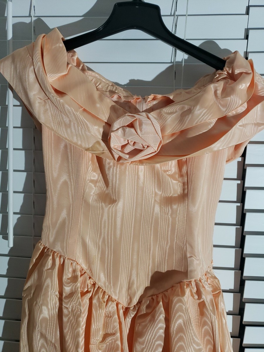 blue dress for baby girl Vintage 80's House of Bianchi Peach/Pink Prom/Bridesmaid dress